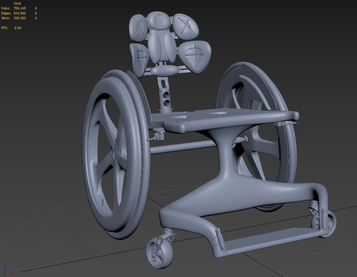 Carbon Black II Wheelchair 3D model_10