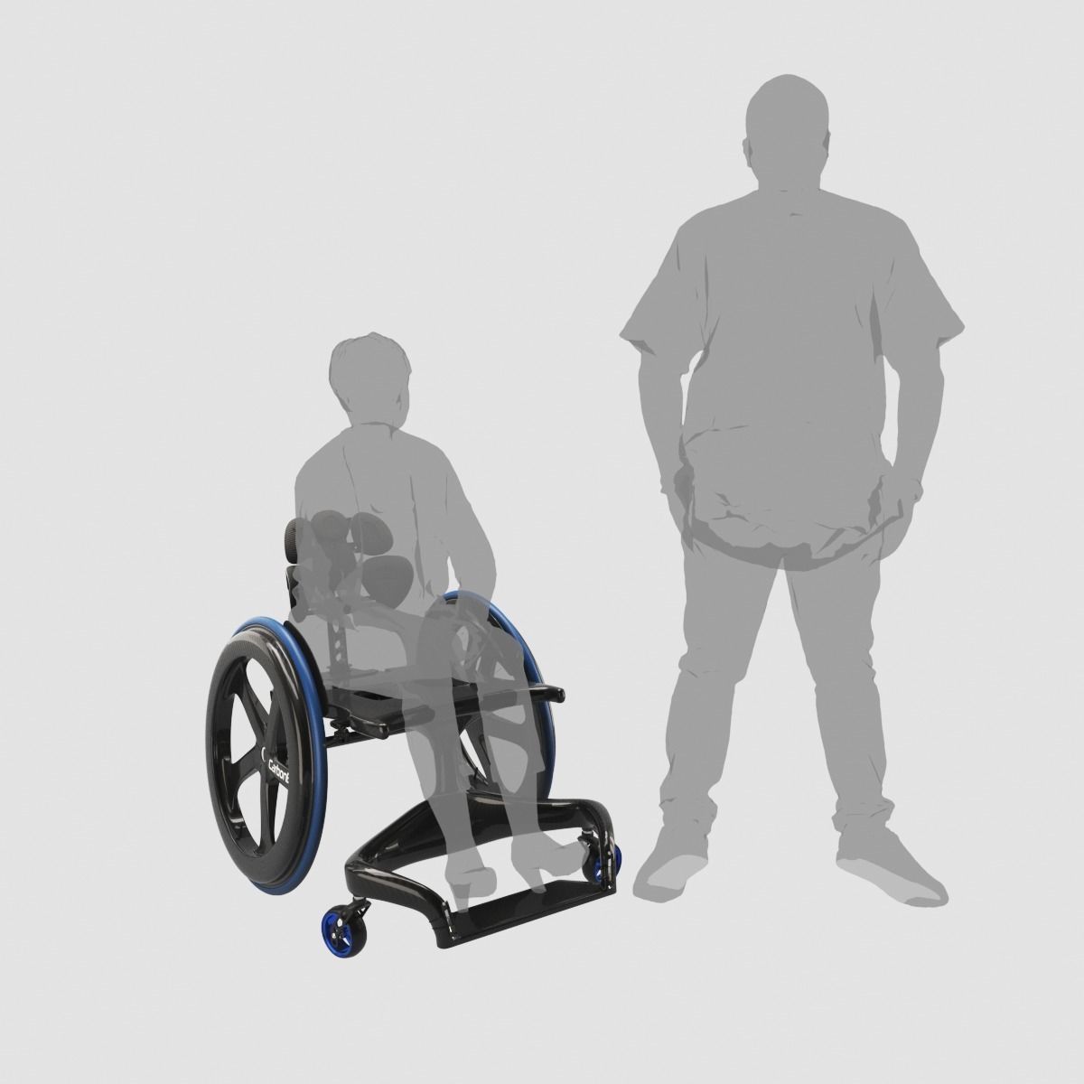 Carbon Black II Wheelchair 3D model_7