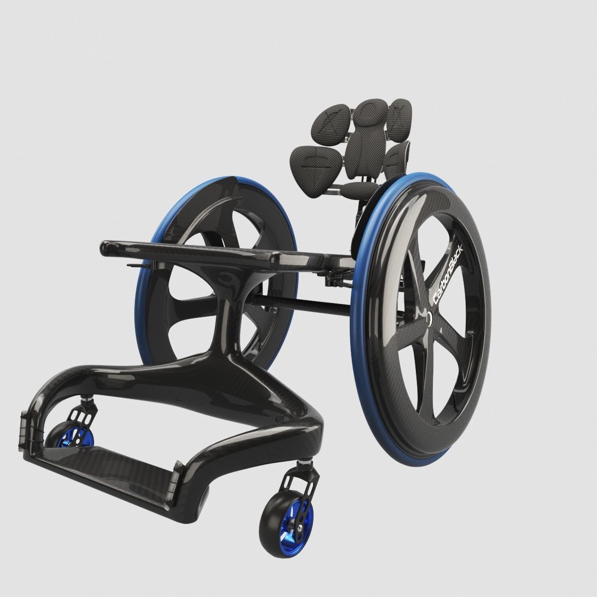Carbon Black II Wheelchair 3D model_3