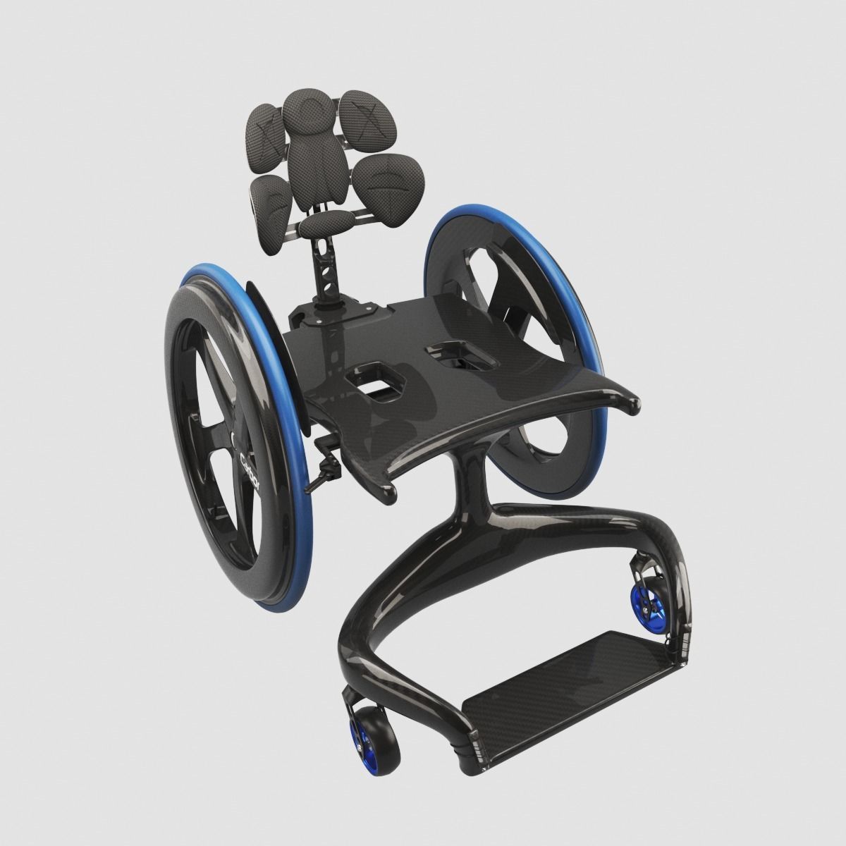 Carbon Black II Wheelchair 3D model_5