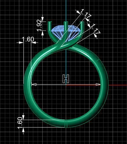 Engagement Ring 3D print model_1