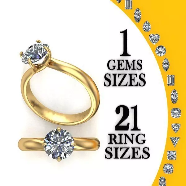 Engagement Ring 3D print model_0