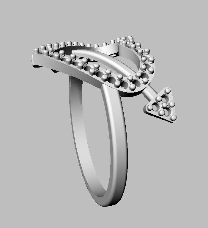 Heart Diamond Ring 3D print model_18