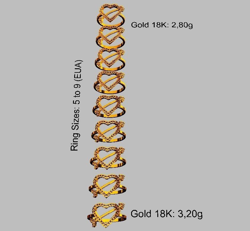 Heart Diamond Ring 3D print model_4