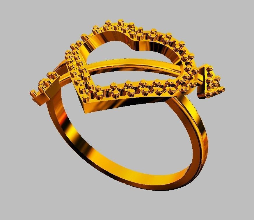 Heart Diamond Ring 3D print model_7