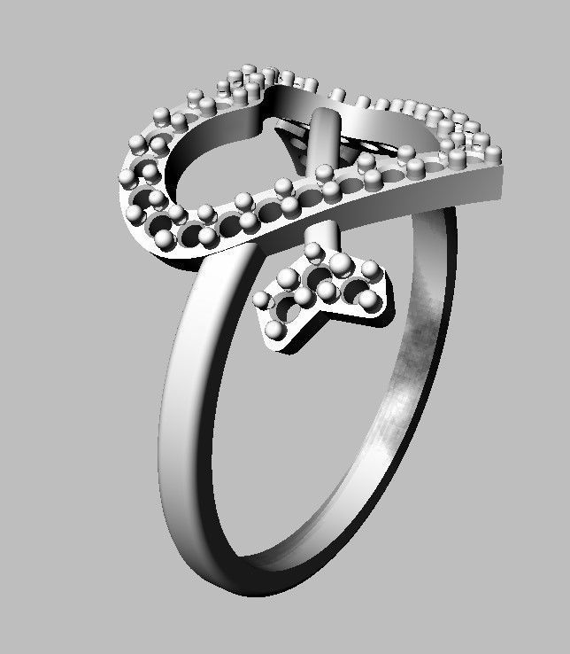Heart Diamond Ring 3D print model_20