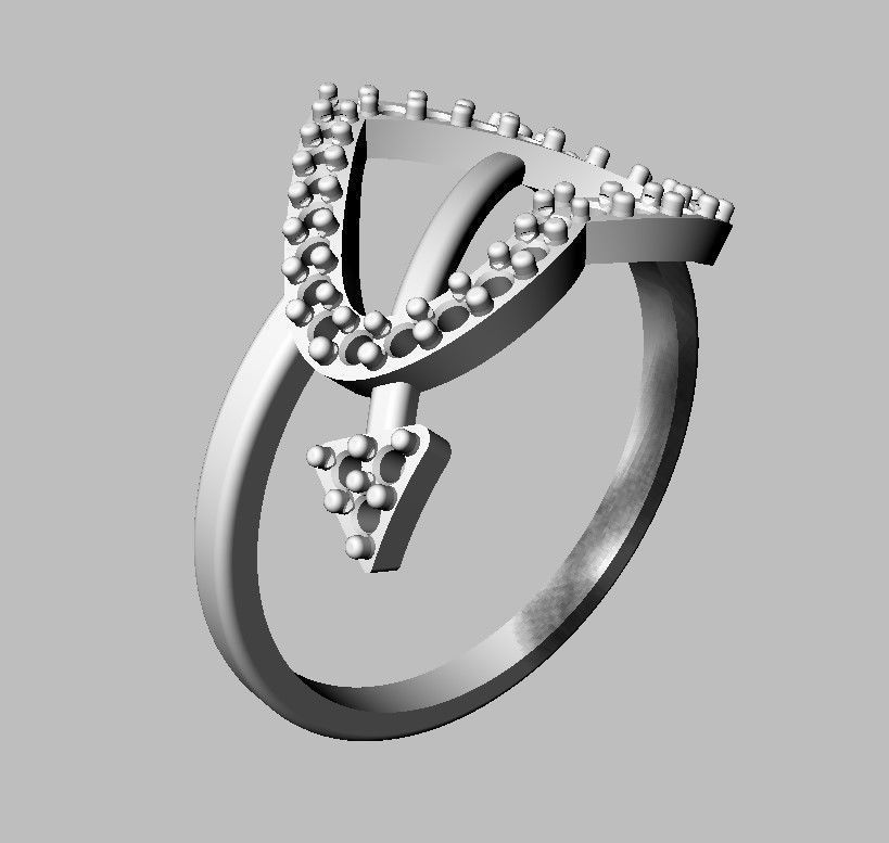 Heart Diamond Ring 3D print model_19