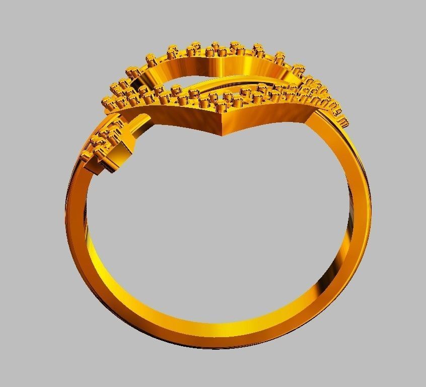 Heart Diamond Ring 3D print model_12