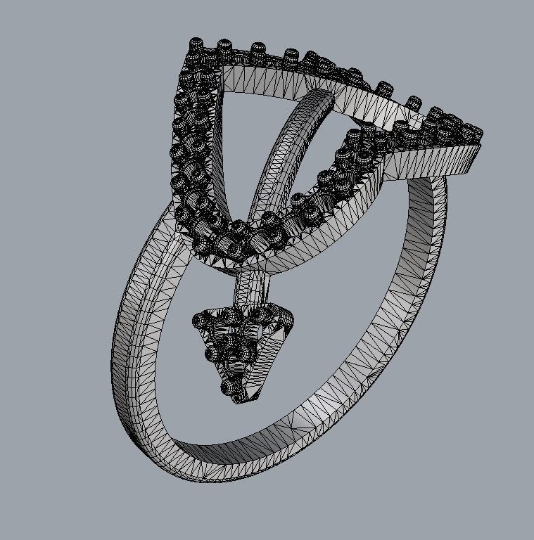 Heart Diamond Ring 3D print model_17