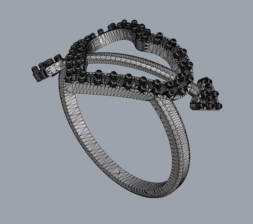 Heart Diamond Ring 3D print model_14