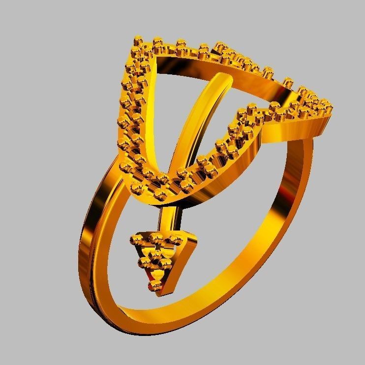 Heart Diamond Ring 3D print model_9