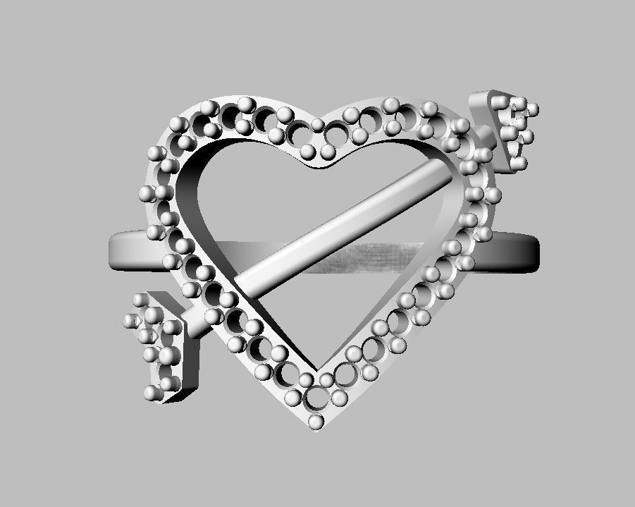 Heart Diamond Ring 3D print model_22