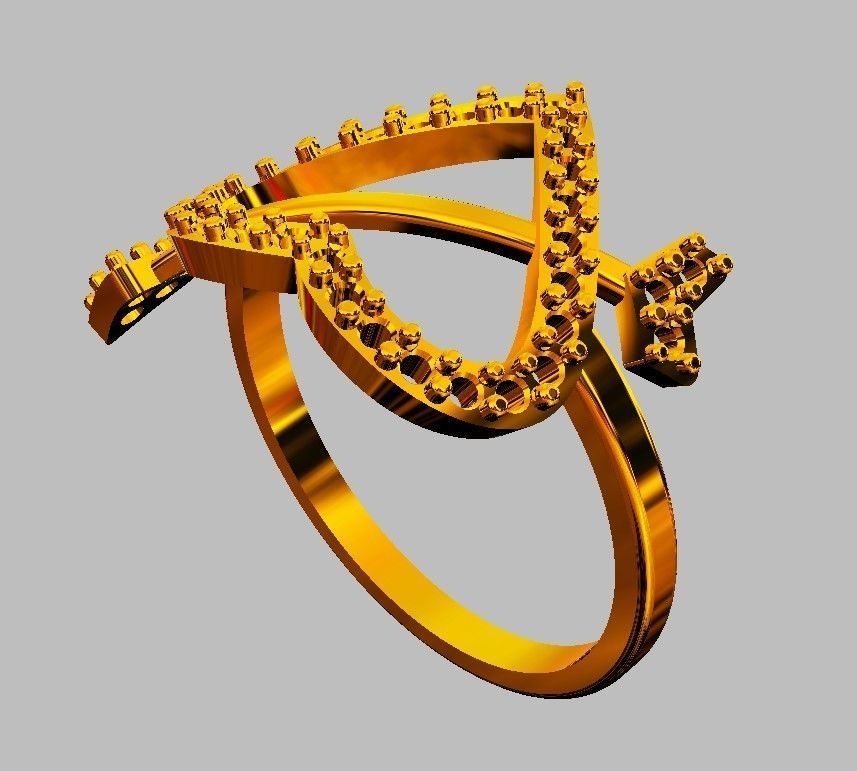 Heart Diamond Ring 3D print model_10