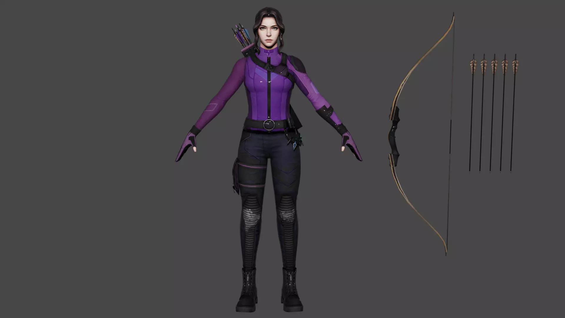 Kate Bishop Low-poly 3D model