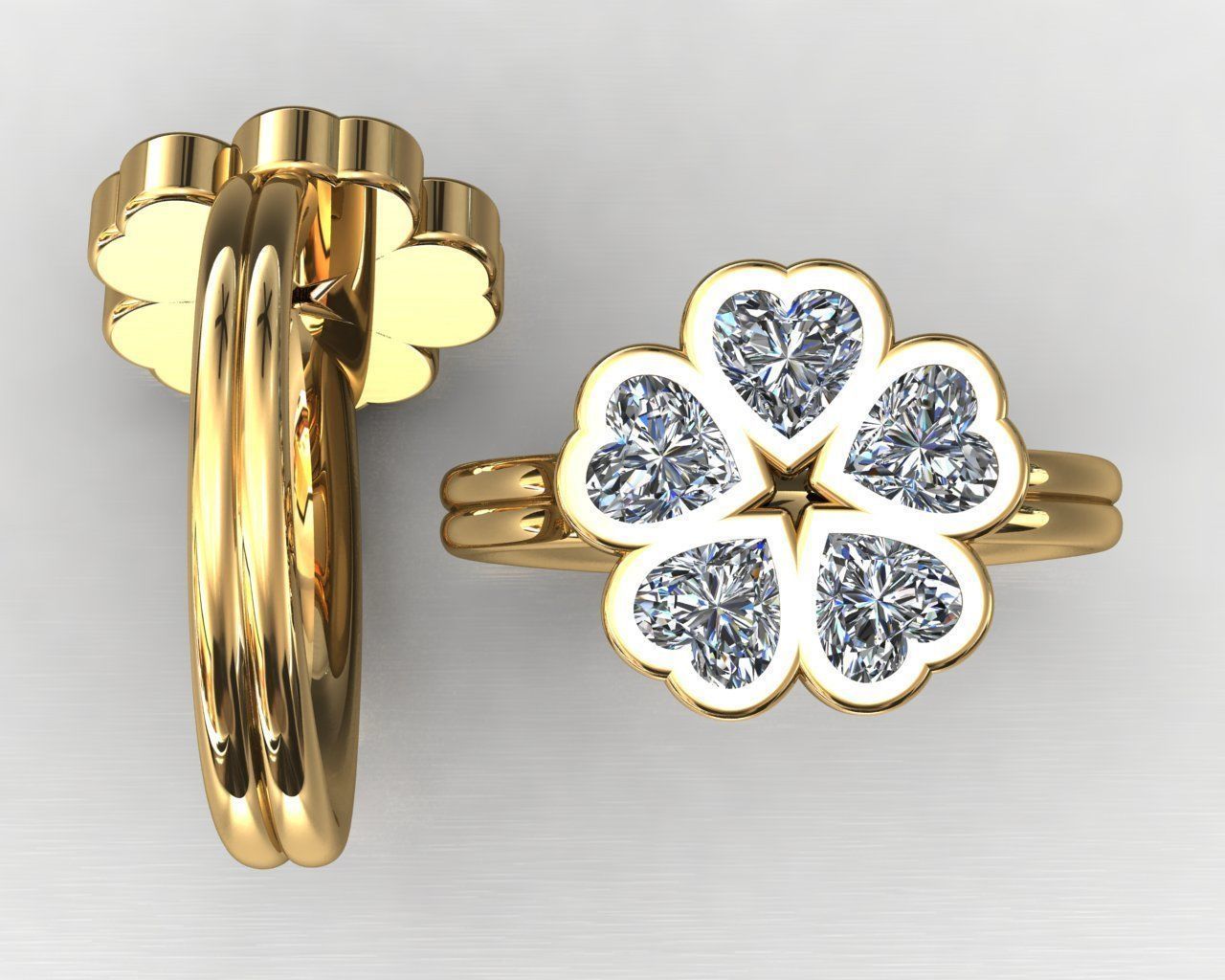 pieces of ring -solitaire -  - pendant 3D print model_36