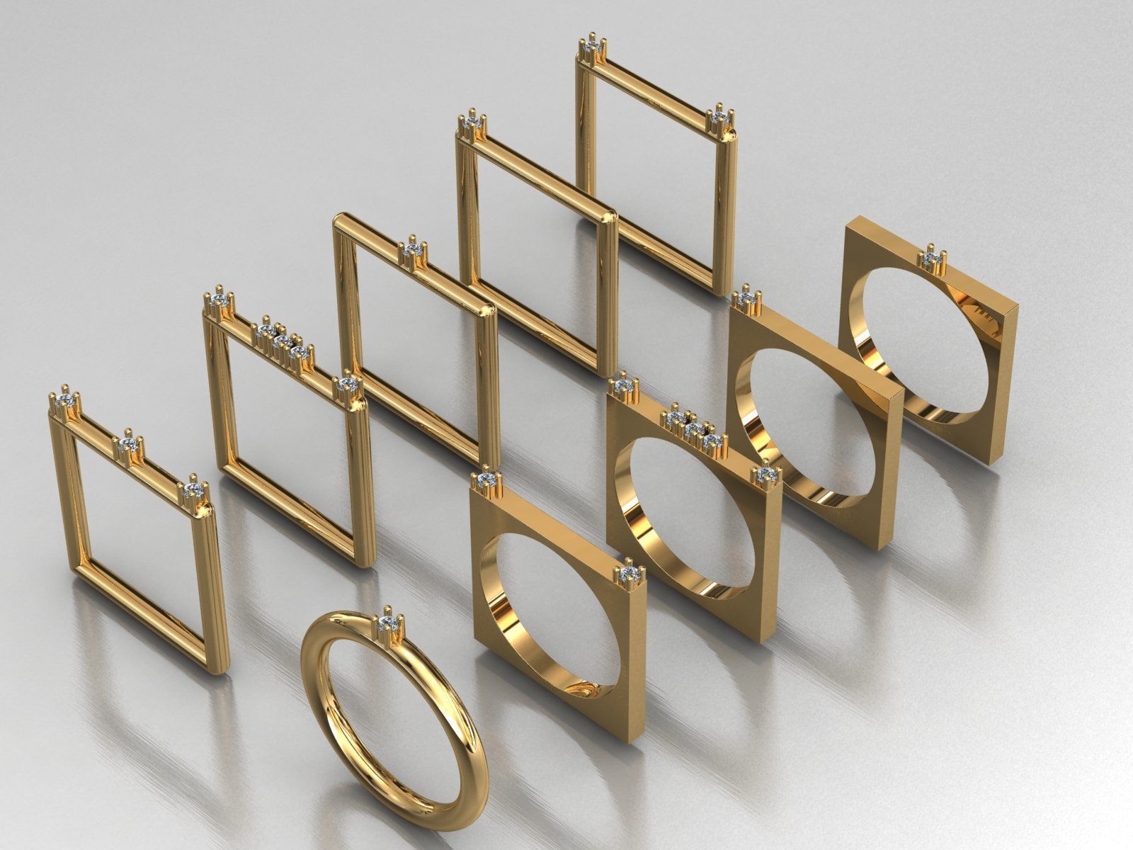 pieces of ring -solitaire -  - pendant 3D print model_23