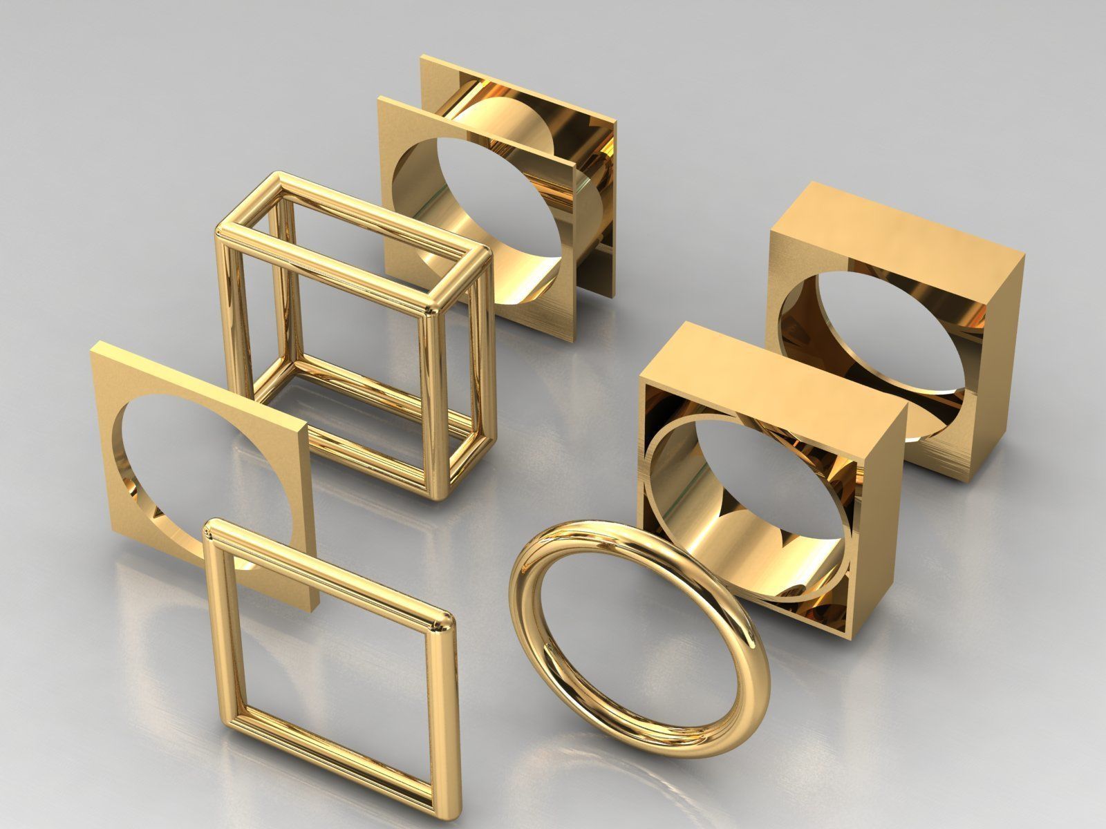 pieces of ring -solitaire -  - pendant 3D print model_45