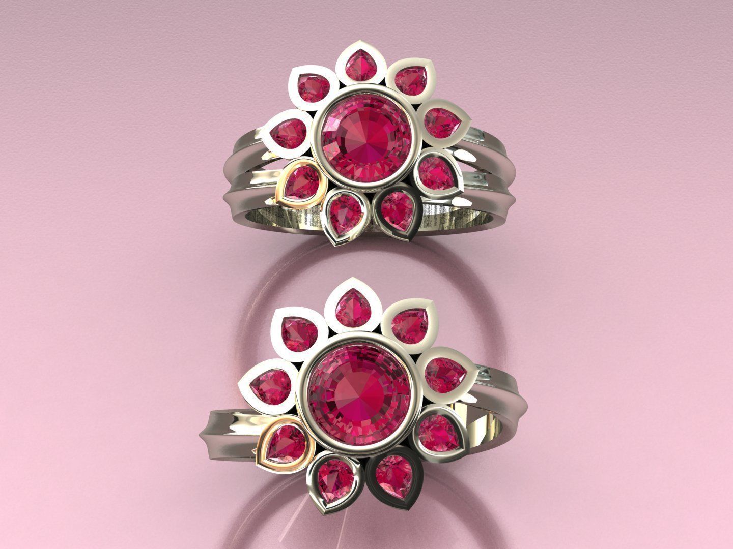 pieces of ring -solitaire -  - pendant 3D print model_56