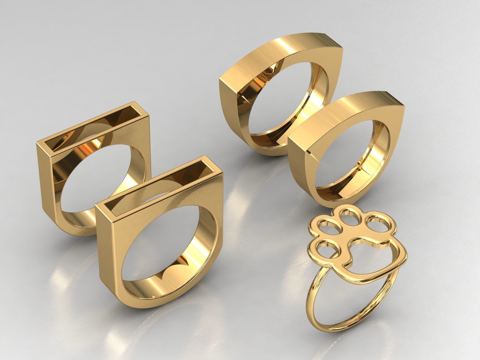pieces of ring -solitaire -  - pendant 3D print model_7