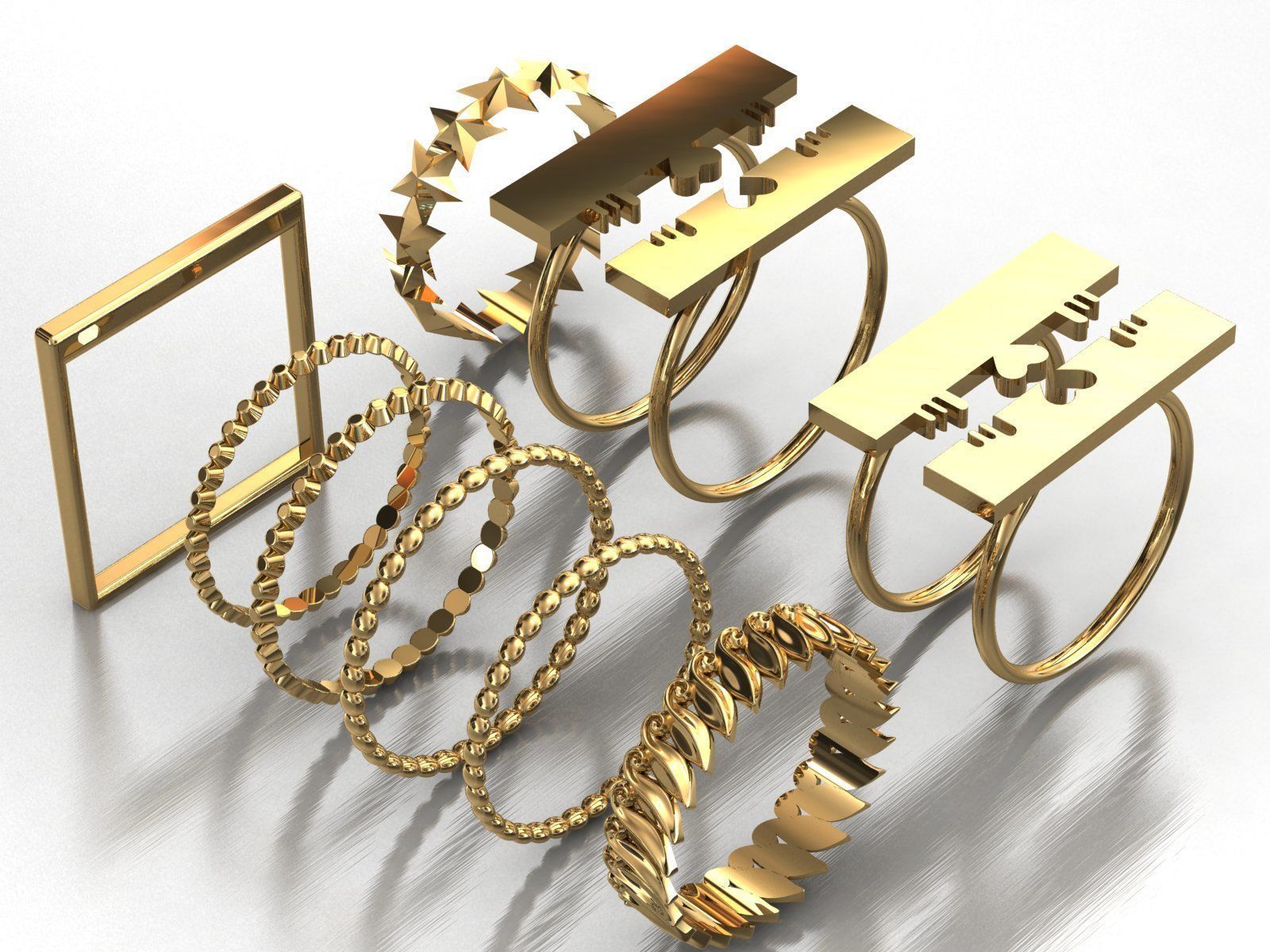 pieces of ring -solitaire -  - pendant 3D print model_43