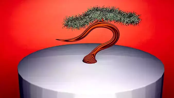 The Bowing Bonsai Tree 3D CG Model obj fbx stl ply dae mtl blend 3D model
