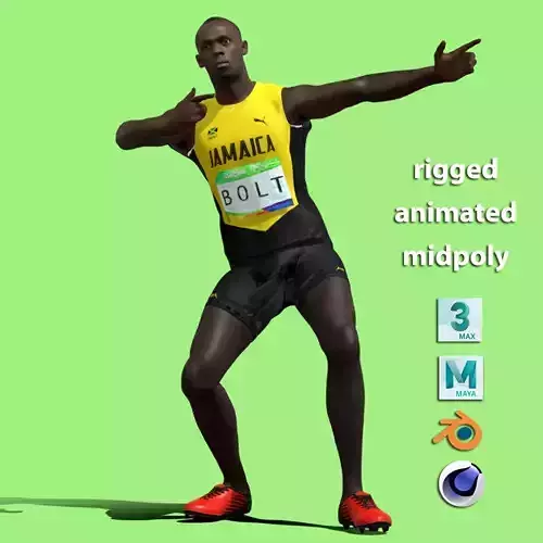 3D Rigged Usain Bolt