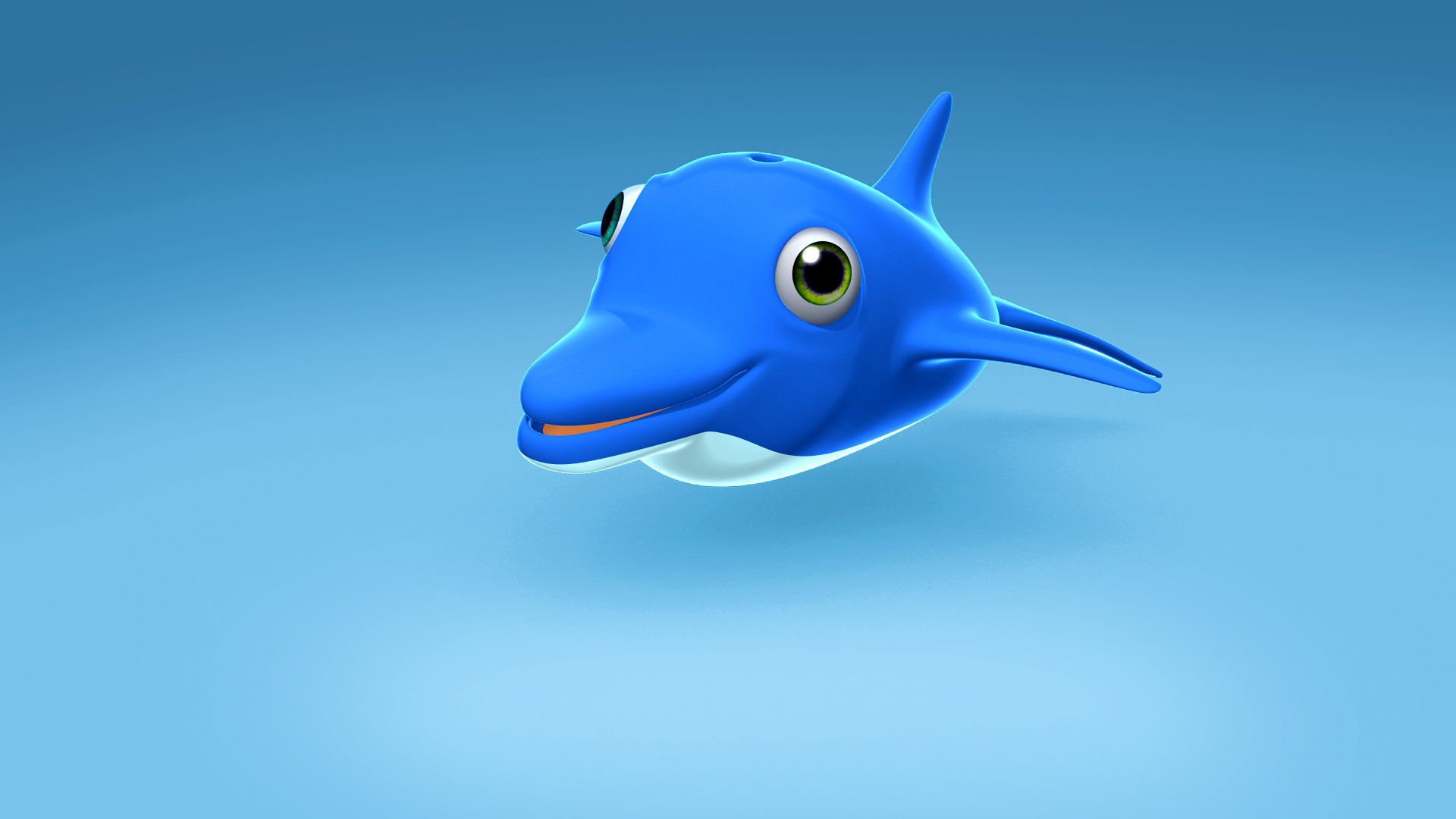 Dolphin cute character Low-poly 3D model_5