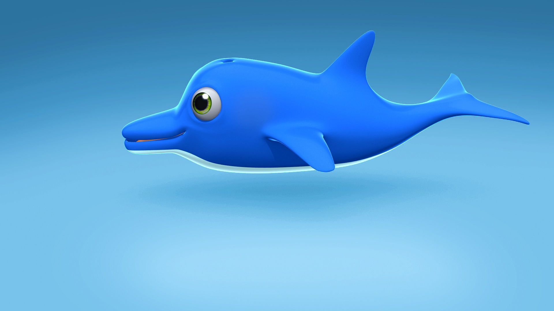 Dolphin cute character Low-poly 3D model_2
