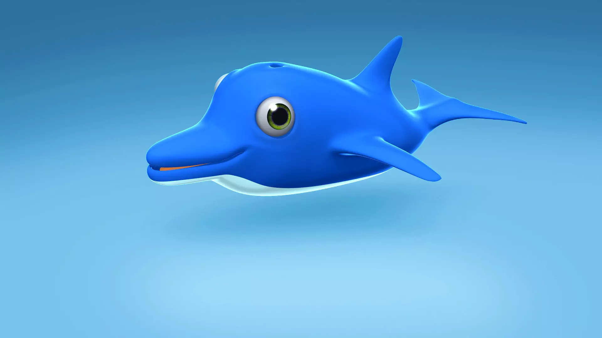 Dolphin cute character Low-poly 3D model_0