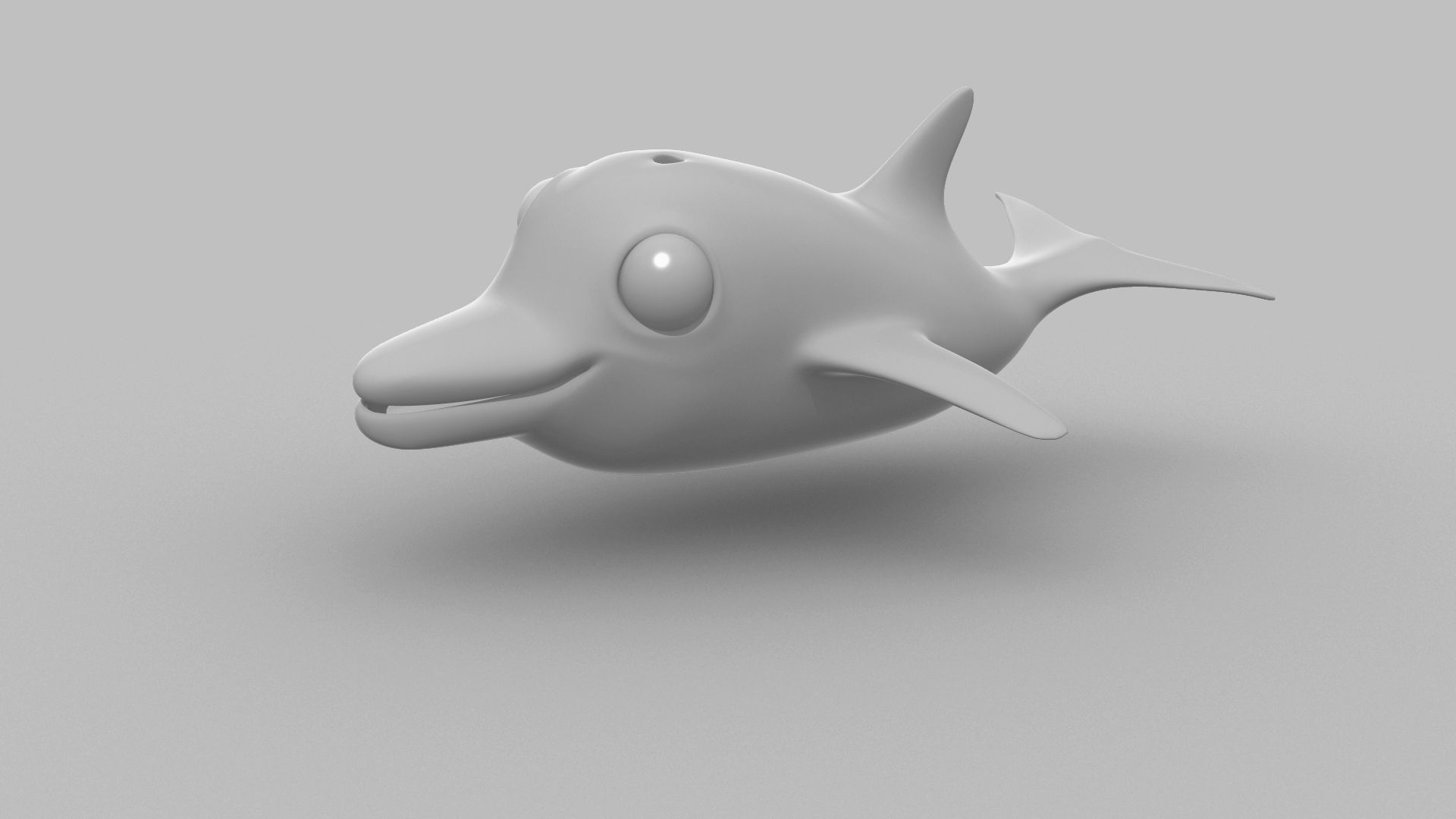 Dolphin cute character Low-poly 3D model_7