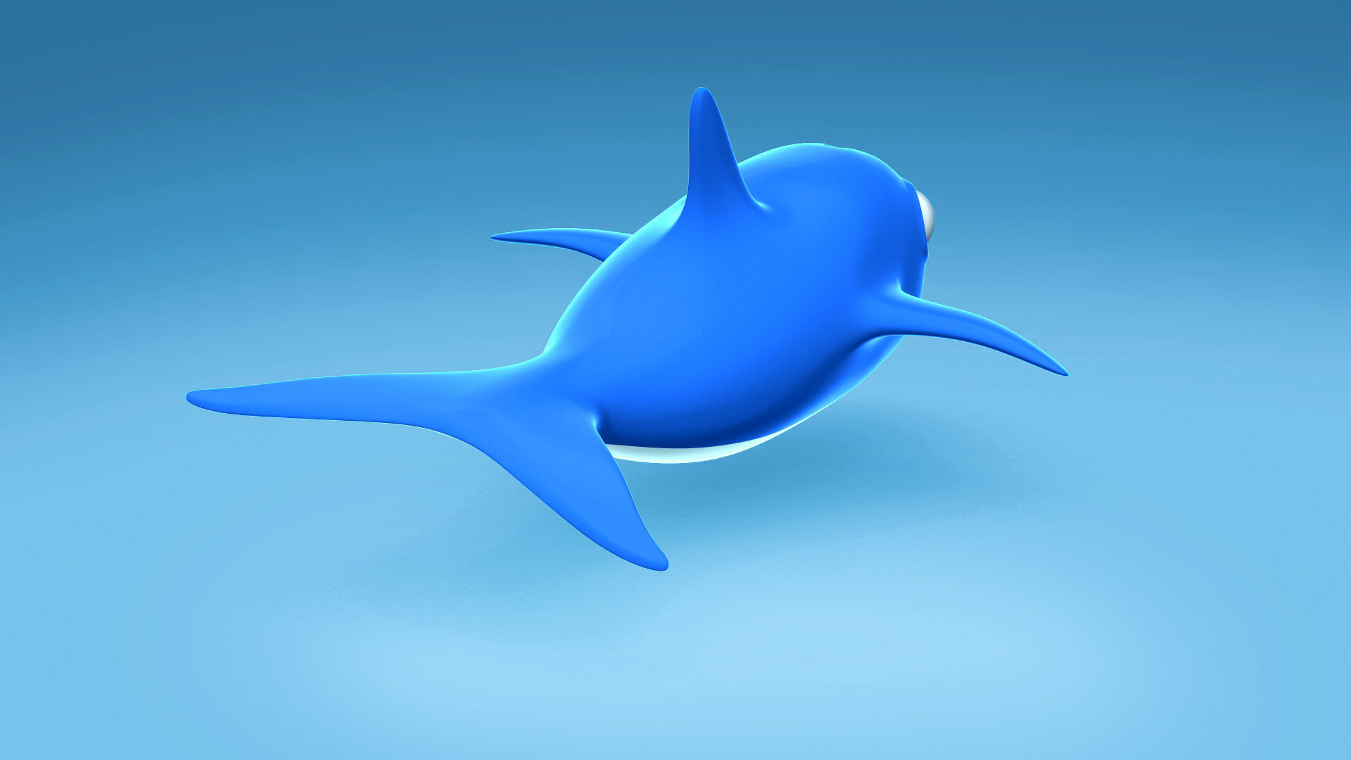 Dolphin cute character Low-poly 3D model_4
