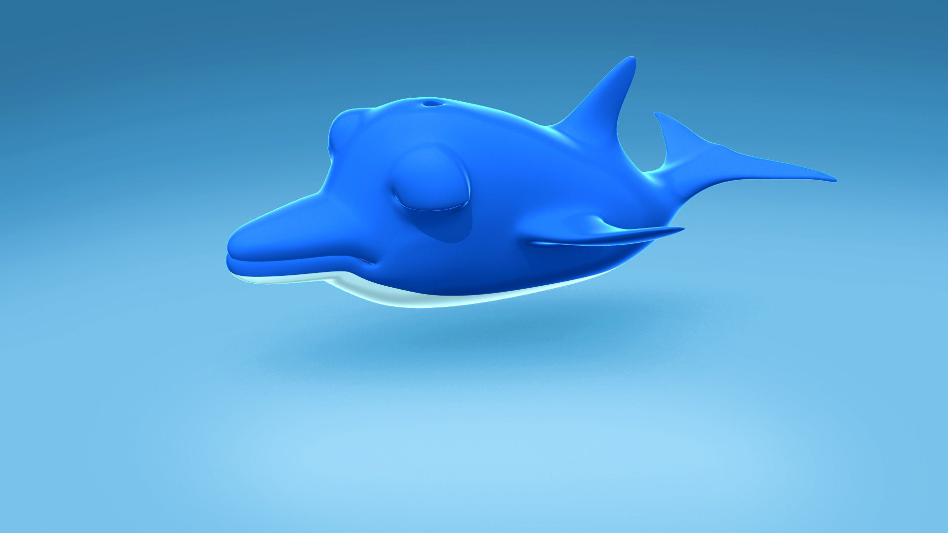 Dolphin cute character Low-poly 3D model_1