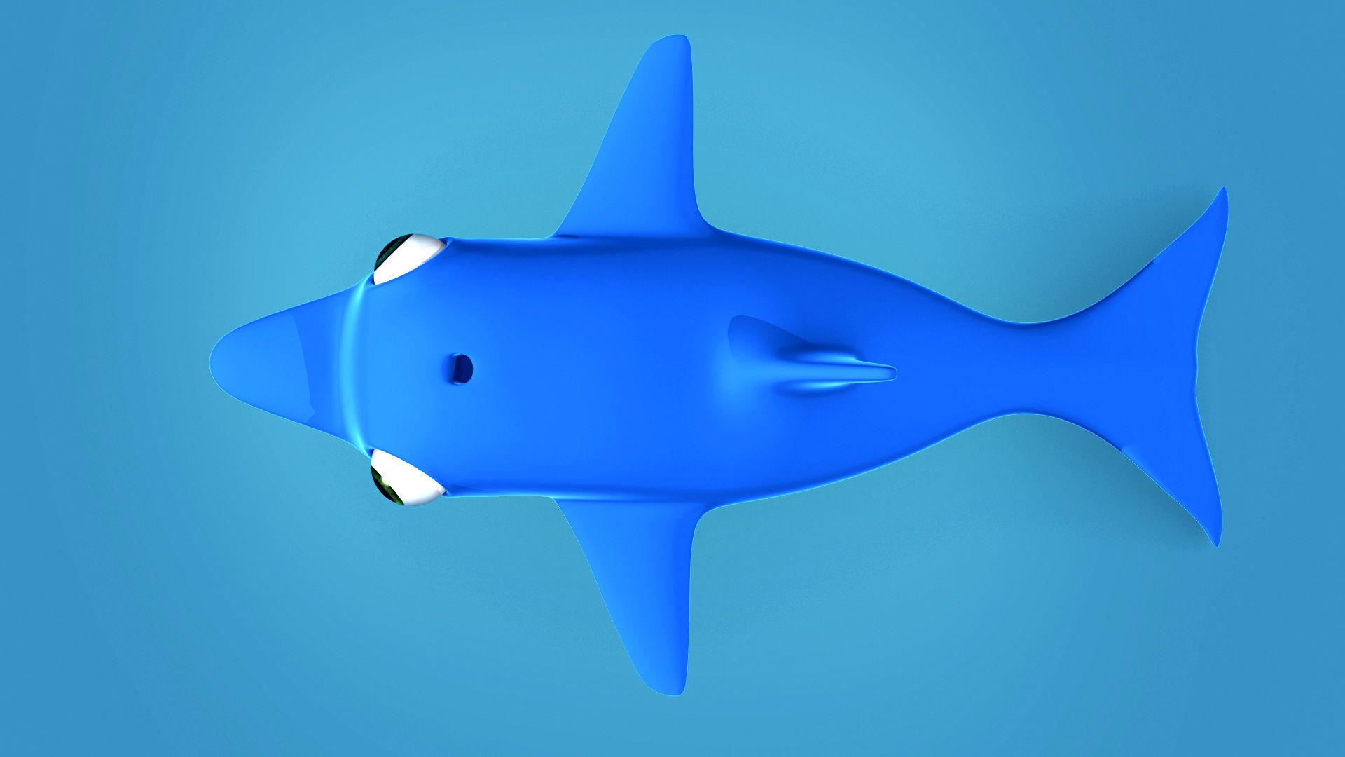 Dolphin cute character Low-poly 3D model_6