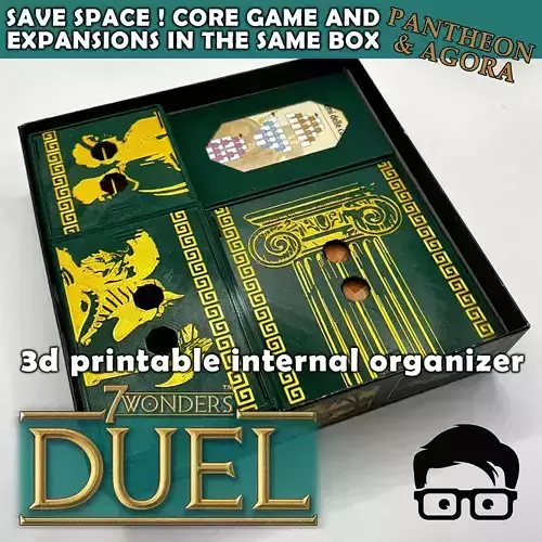 7 WONDERS DUEL CORE AND EXPANSIONS PANTHEON AND AGORA INSERTS 3D print model