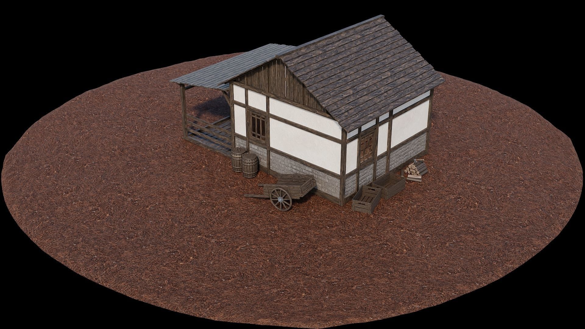 Medieval Village Asset 01 - 4K Textures Game Ready Low-poly 3D model_11