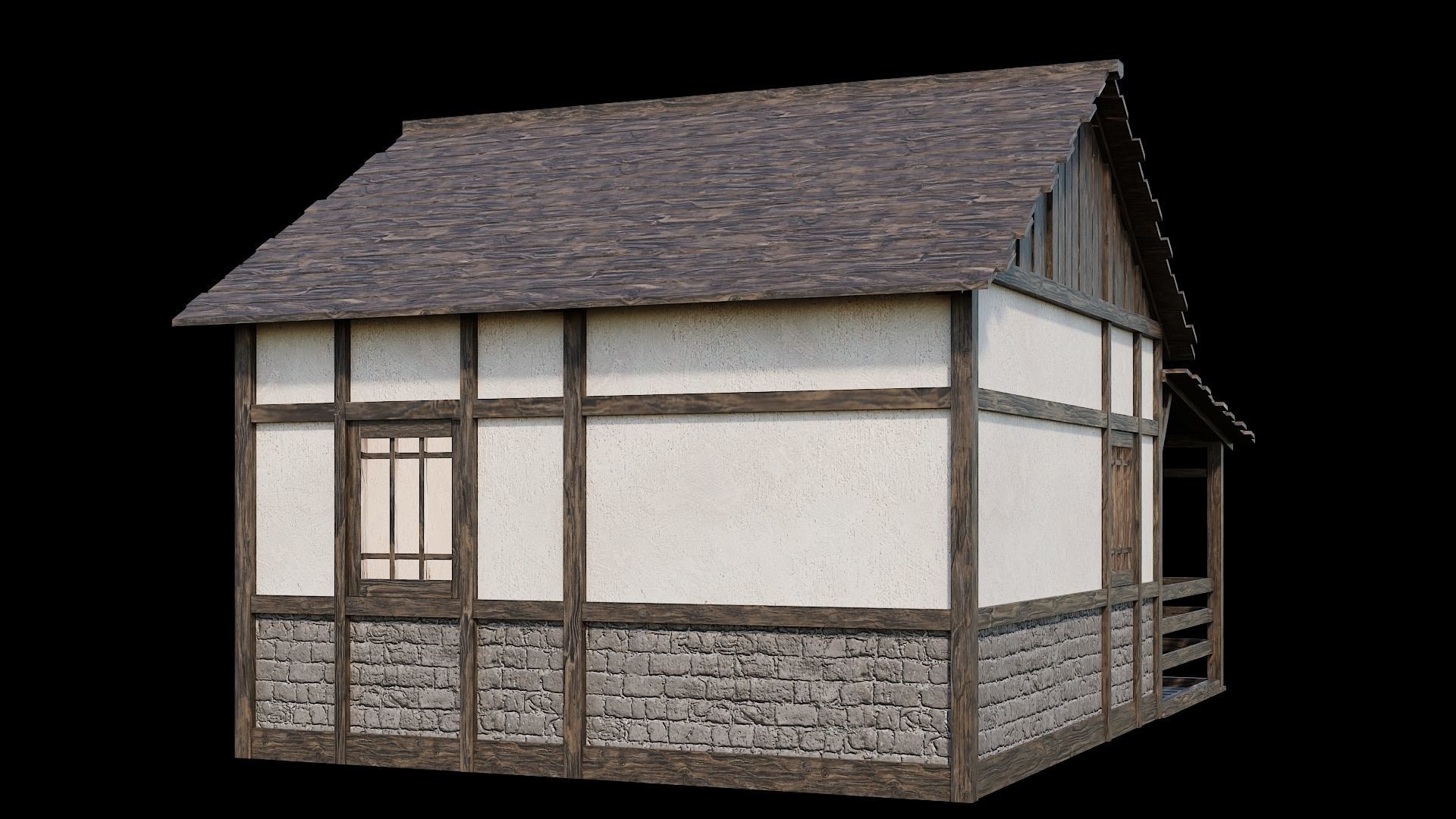 Medieval Village Asset 01 - 4K Textures Game Ready Low-poly 3D model_6