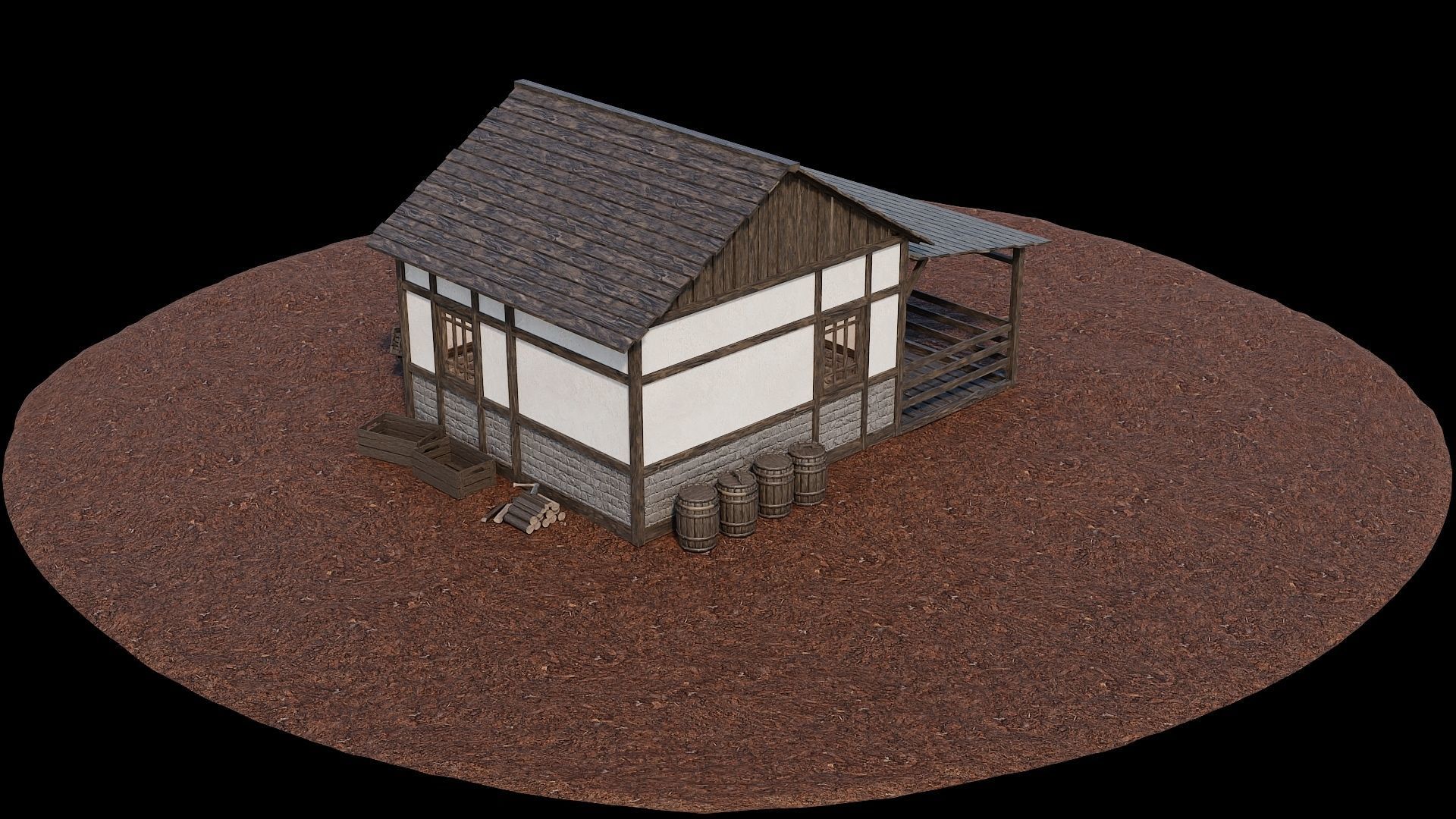 Medieval Village Asset 01 - 4K Textures Game Ready Low-poly 3D model_10
