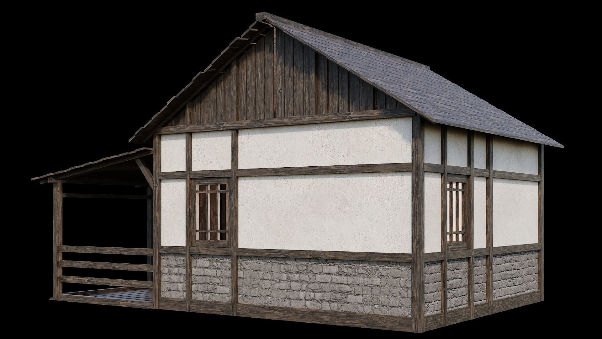Medieval Village Asset 01 - 4K Textures Game Ready Low-poly 3D model_7
