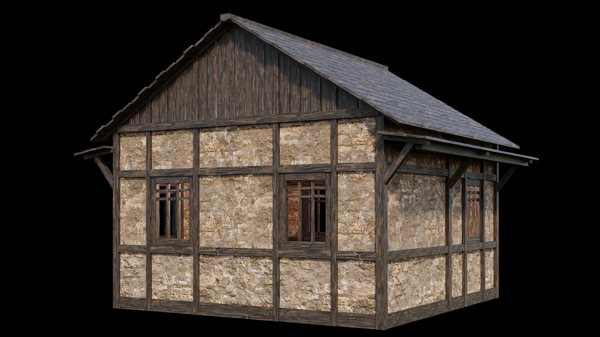 Medieval Village Asset 02 - 4K Textures Game Ready Low-poly 3D model_7