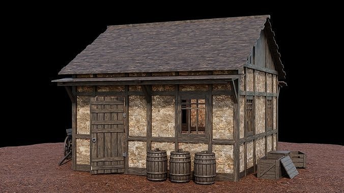Medieval Village Asset 02 - 4K Textures Game Ready Low-poly 3D model 5