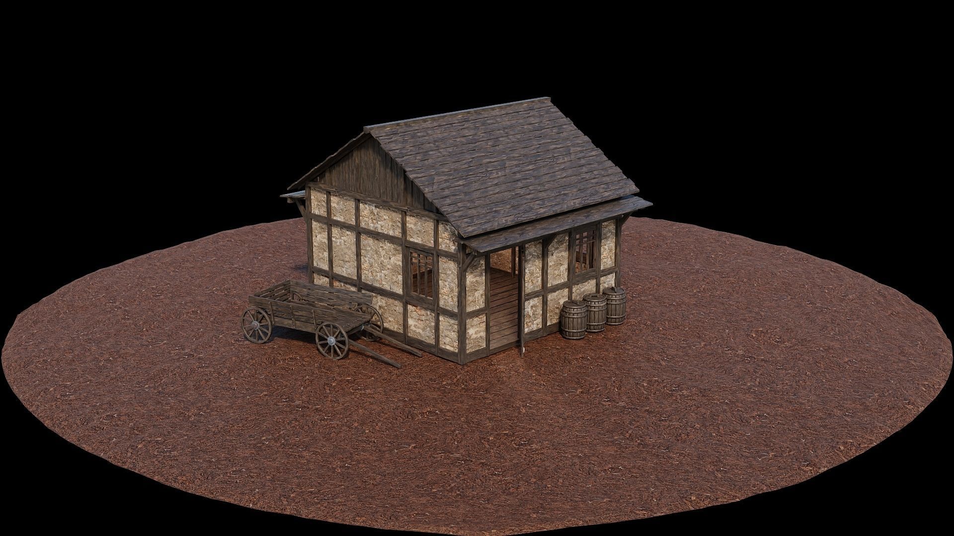 Medieval Village Asset 02 - 4K Textures Game Ready Low-poly 3D model_9
