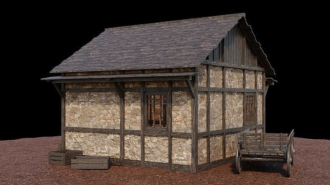Medieval Village Asset 02 - 4K Textures Game Ready Low-poly 3D model 3