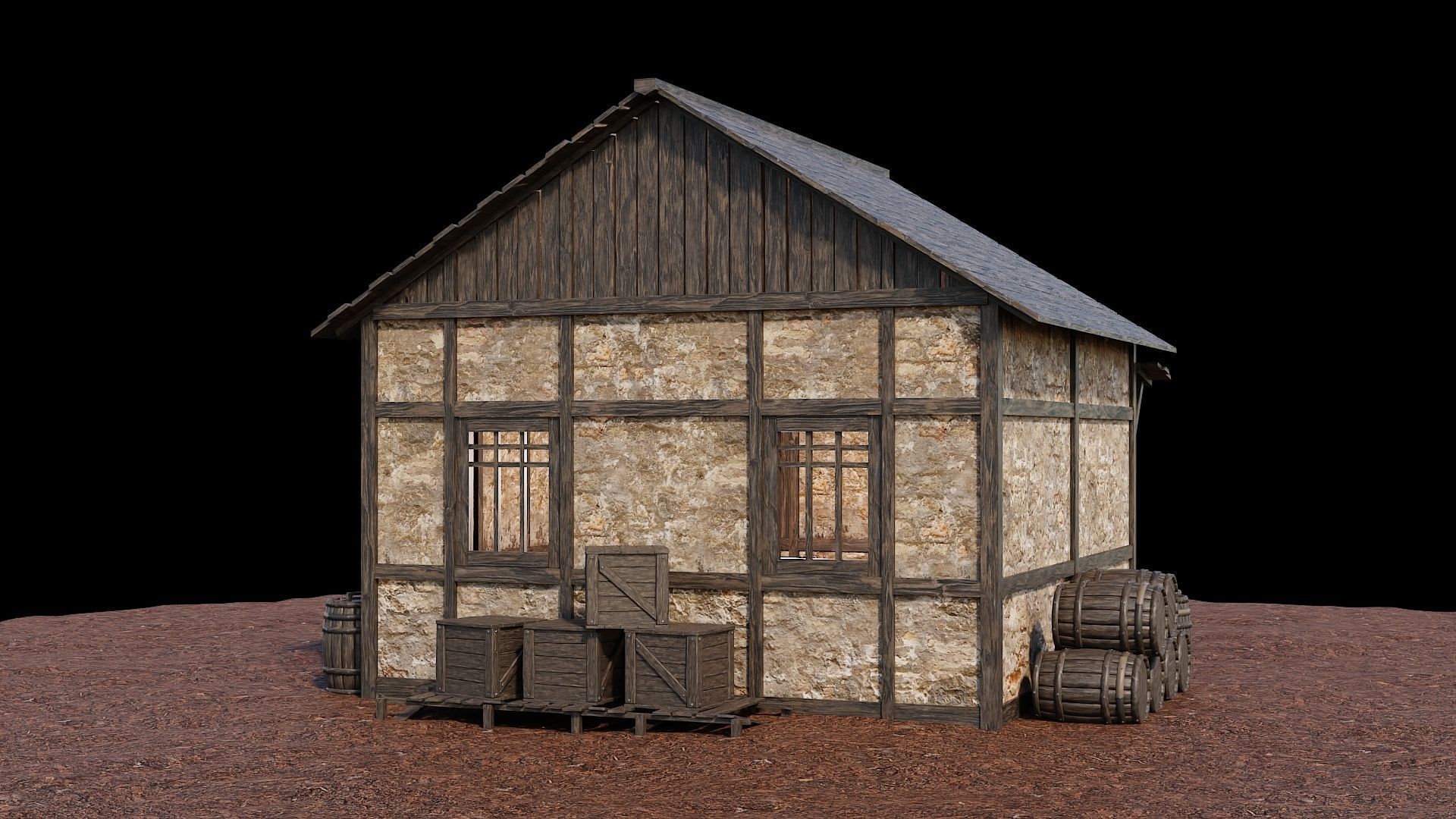 Medieval Village Asset 03 - 4K Textures Game Ready Low-poly 3D model_2