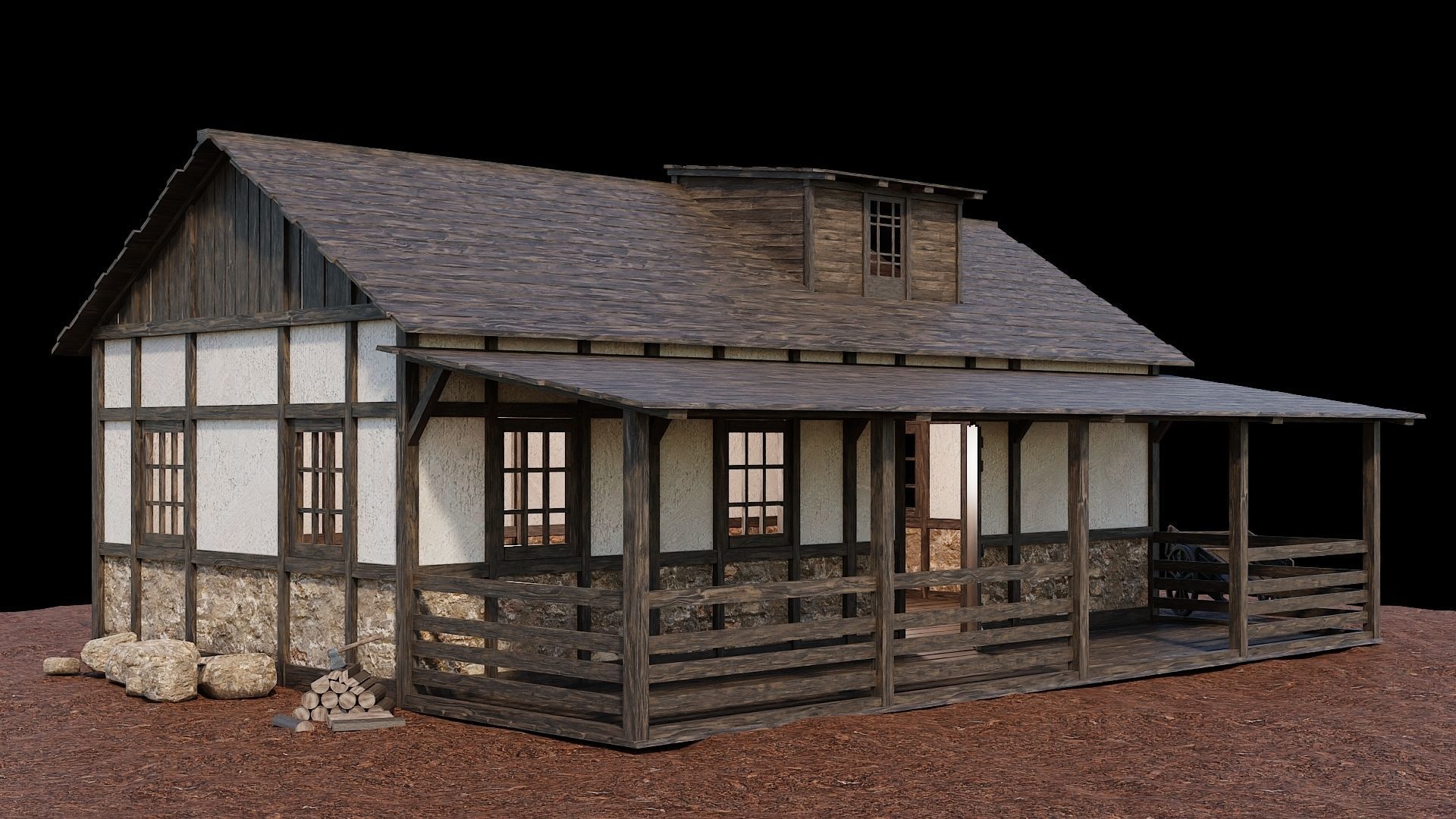 Medieval Village Asset 04 - 4K Textures Game Ready Low-poly 3D model_1