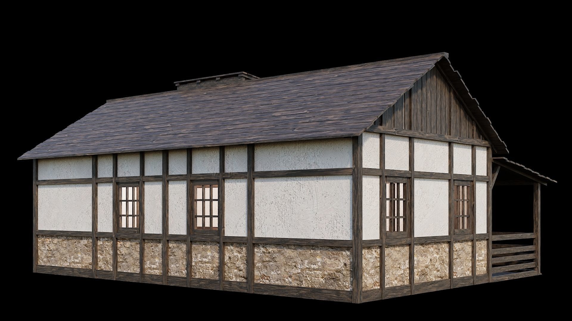 Medieval Village Asset 04 - 4K Textures Game Ready Low-poly 3D model_6