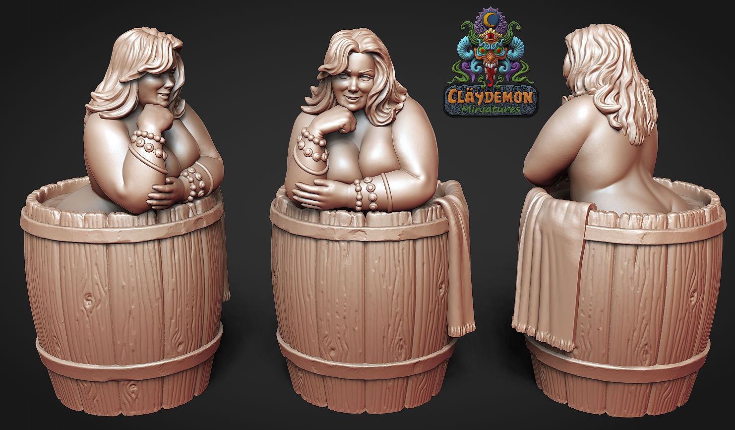 Chilling in the bath house - diorama 3D print model_5