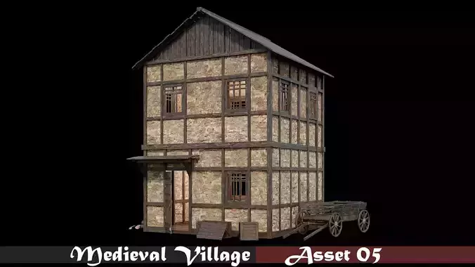 Medieval Village Asset 05 - 4K Textures Game Ready Low-poly 3D model