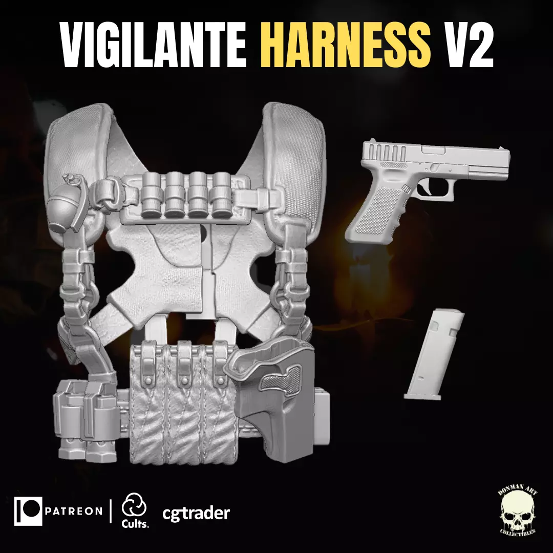 Vigilante Harness V2 Kit 3D printable file for Action Figures 3D print model_0