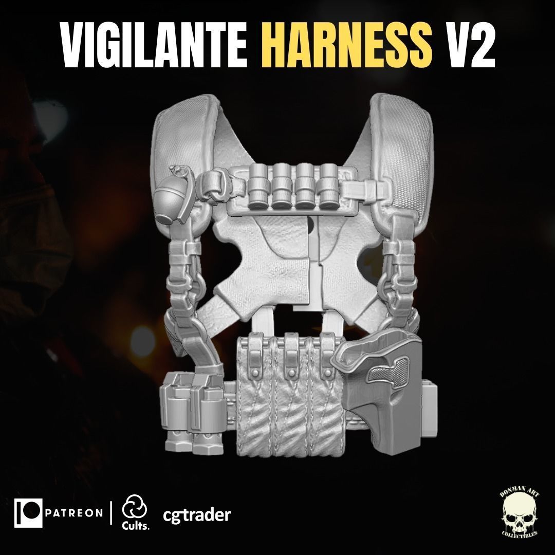 Vigilante Harness V2 Kit 3D printable file for Action Figures 3D print model_11