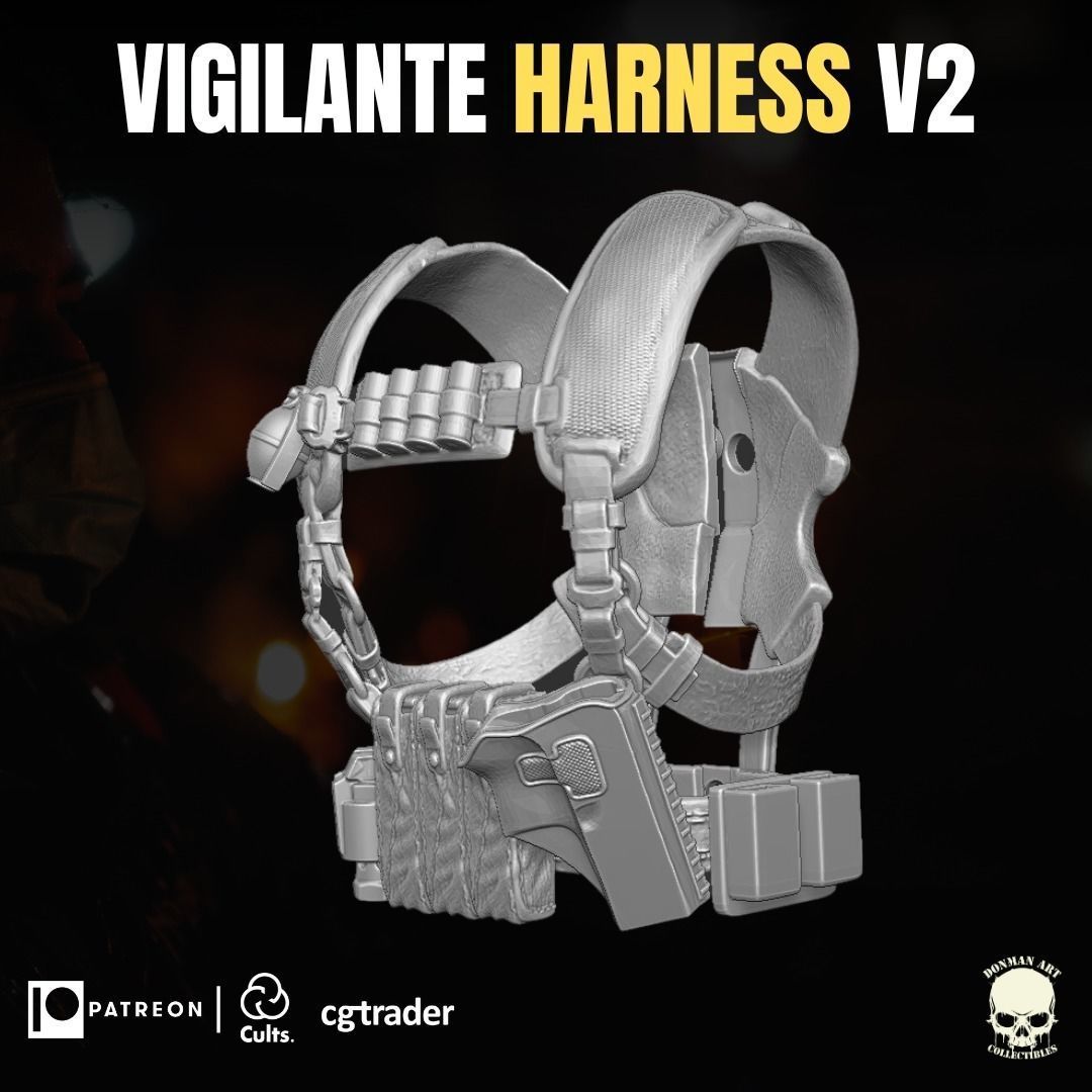 Vigilante Harness V2 Kit 3D printable file for Action Figures 3D print model_15